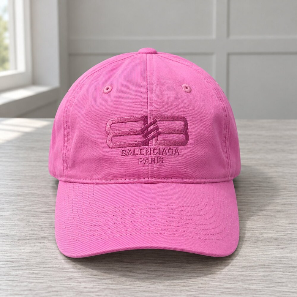 Balenciaga Pink BB Logo Cap - Picture 1 of 6